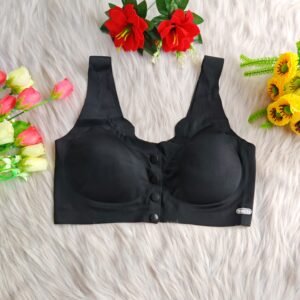 Font Button Bra (Black)